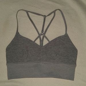 Alo Heather Gray strappy sports bra size Small
